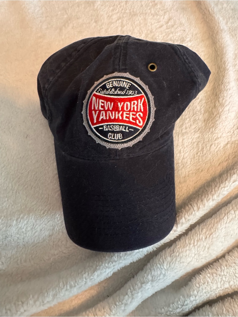 Pearson Navy Baseball Cap with White Trim and Red Accent